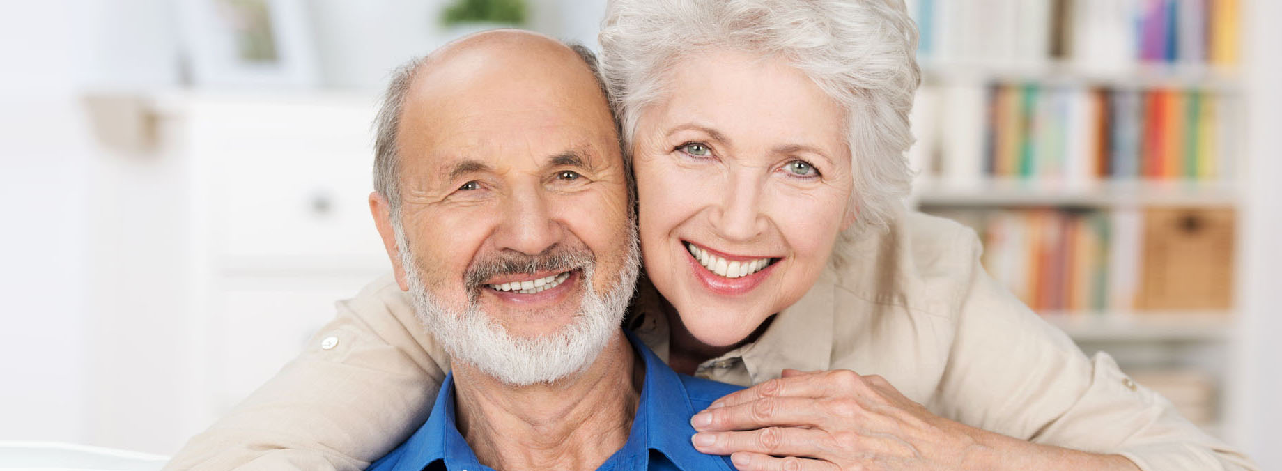 Affectionate elderly couple